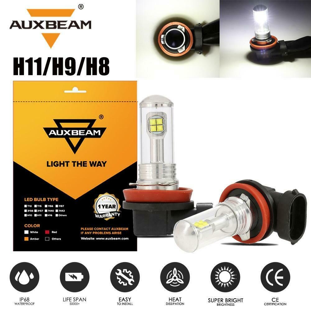 AUXBEAM H11 H9 H8 LEDフォグ電球キット6000K運転DRLランプスーパーブライト