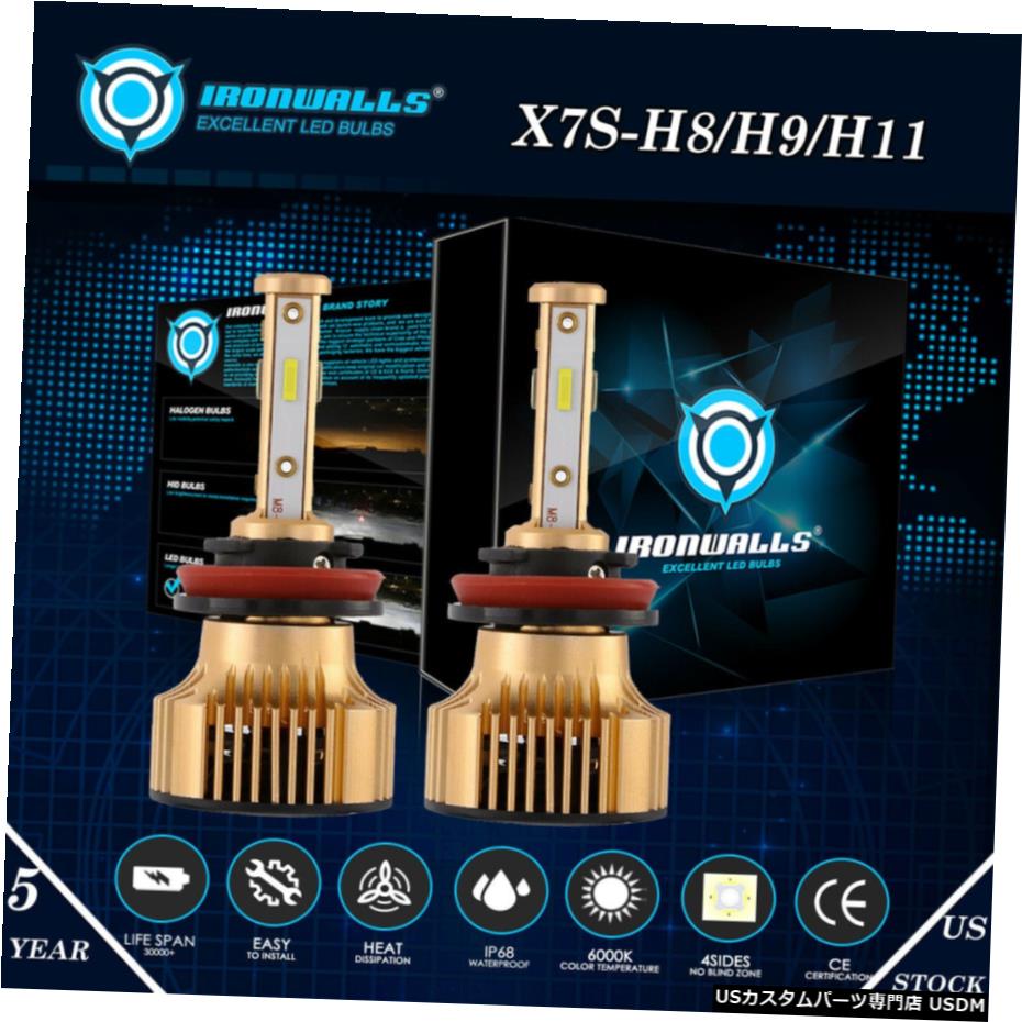 4sides H11 H9 H8 LEDヘッドライトバルブ375000LMキットハイ/ロービームフォグランプ6000K