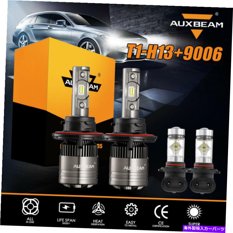 USヘッドライト Auxbeam LEDのヘッドライトH13 + 9006フォグコンボ用Dodge Ram 1500 2500 3500 2006 2009 AUXBEAM LED Headlight