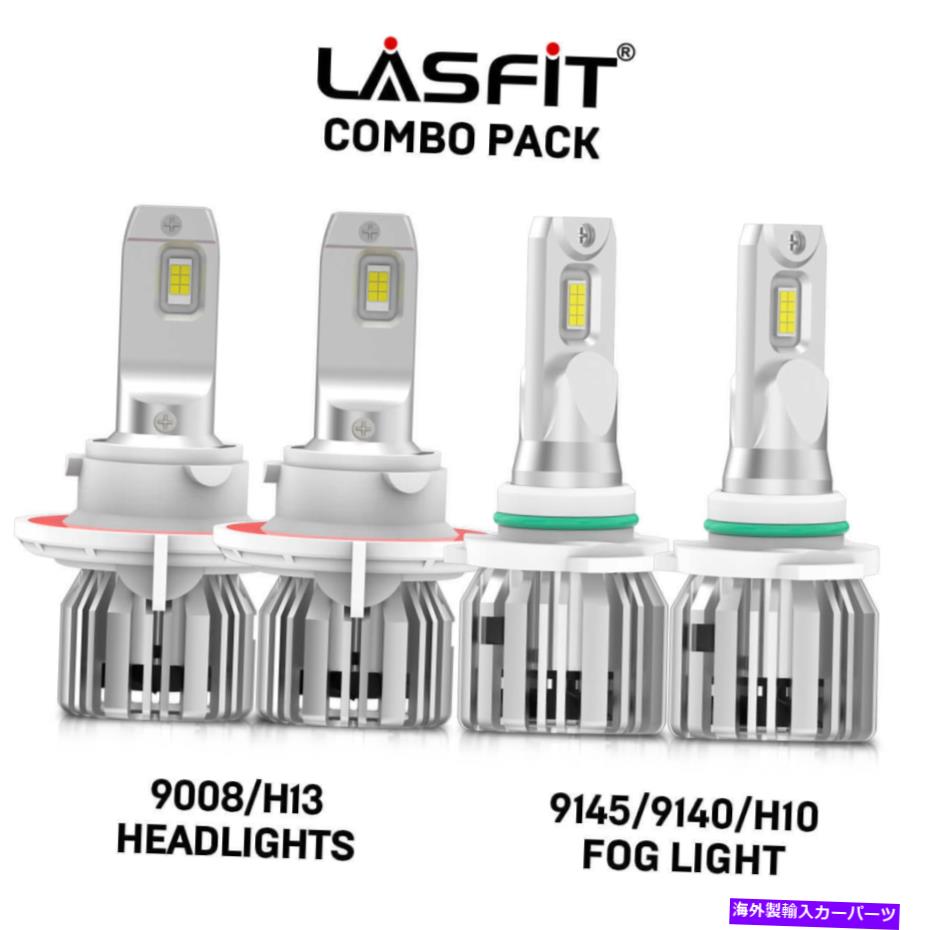 USヘッドライト Combo Pack H13 9008 LEDヘッドライト+フォグランプ9145 9140 for D-150 2004-2014 Combo Pack H13 9008 LED Hea