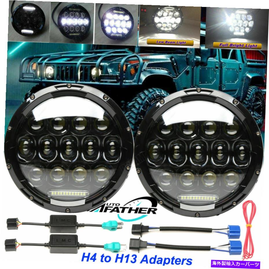 USヘッドライト 7 インチラウンドLEDヘッドライトドット2008-2019 Hummer H1 H2 AM一般HI / LO BI 7 Inch Round LED Headlight