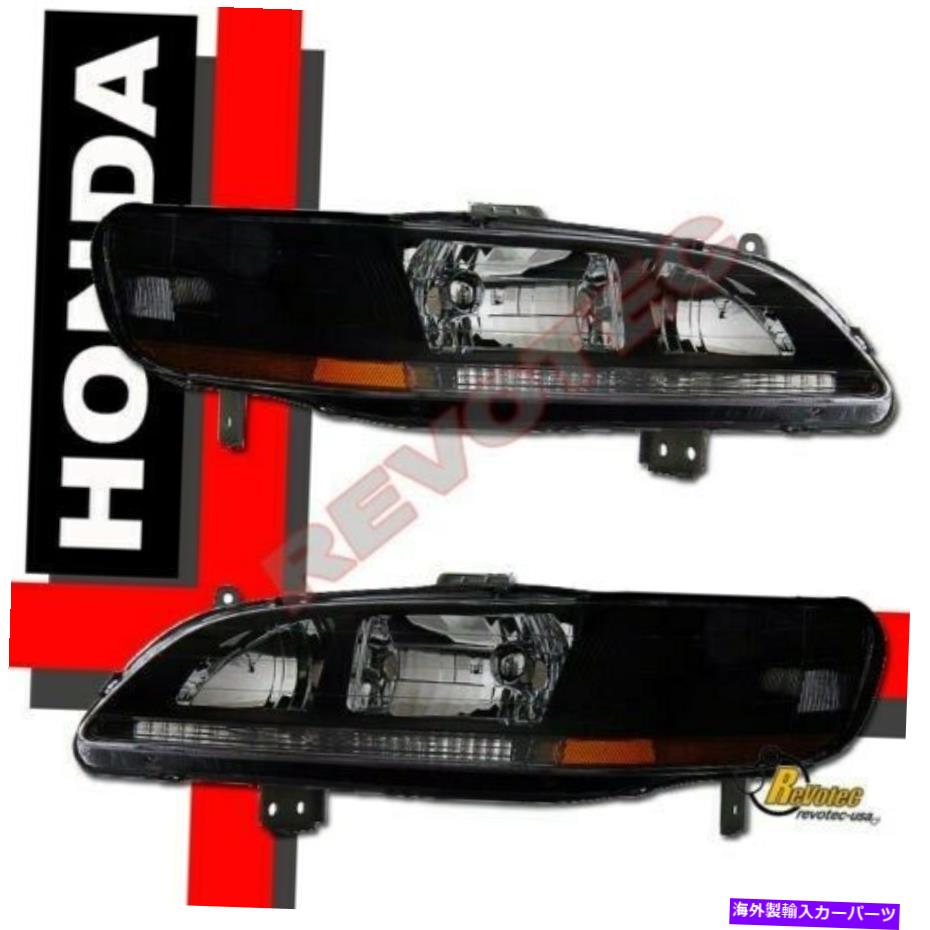 USヘッドライト 98 99 00 01 02 Honda Accord EX LX RH + LH用ブラックハウジングヘッドライトランプ Black Housing Headlights