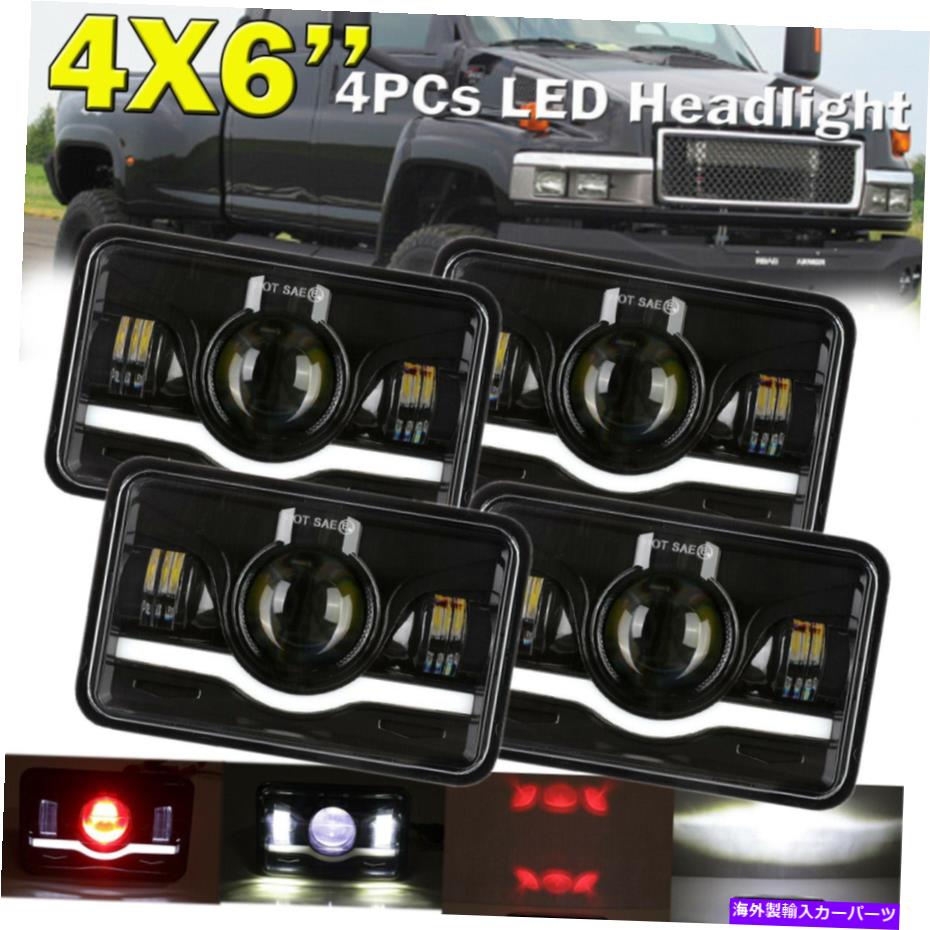 USヘッドライト GMC C4500シボレーK10 K20 K30 Camaro Ford 81-87用4×6 '' LEDヘッドライトランプ 4x6'' LED Headlights Lamps