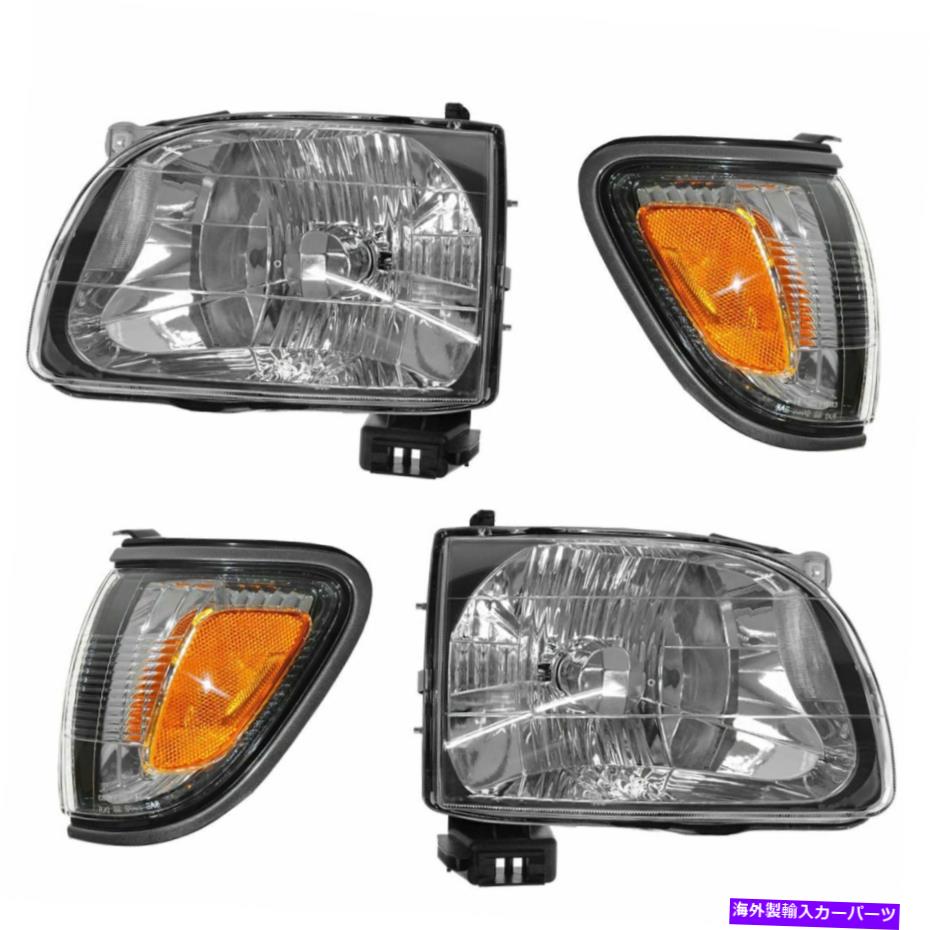 USヘッドライト Headlight Parking Light Lamp LH RH 4ピースキットグレイ01-04タコマトラック新品 Headlight Parking Light Lam