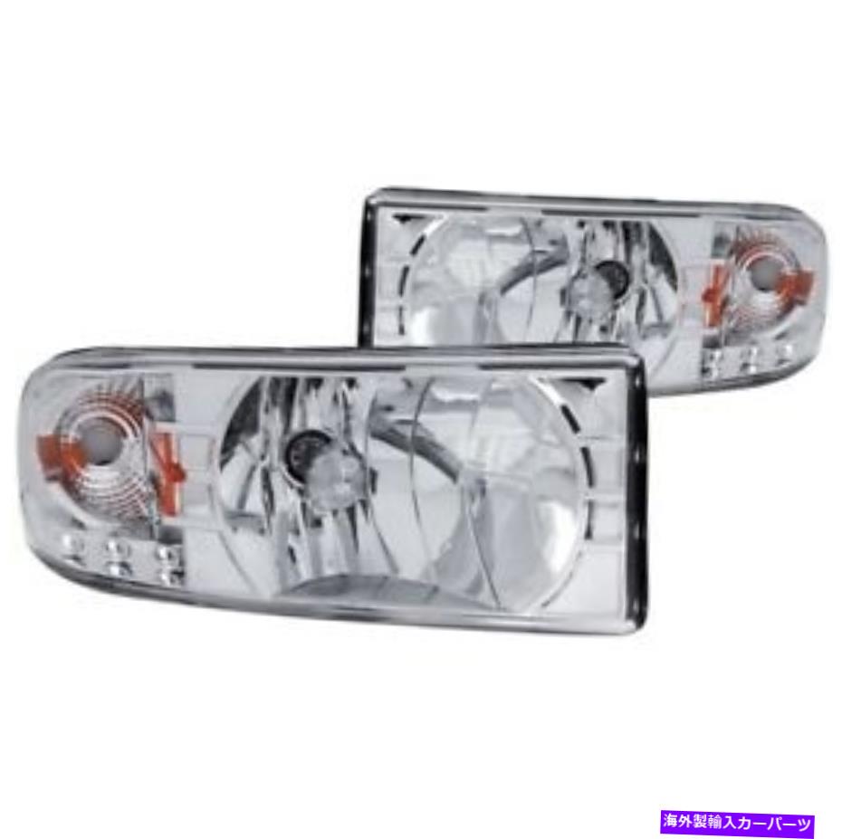 USヘッドライト 94-02 Dodge Ram 3500のためのAnzo 111206クリスタルヘッドライトセットクリアレンズ Anzo 111206 Crystal Headlight Set