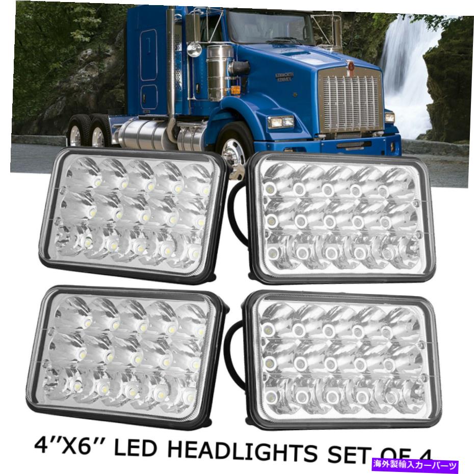 USヘッドライト KENWORTH T800トラック4「X6」LEDヘッドライトクリアシールHI / LOW BEAM 6000K 4PCS For Kenworth T800 Truck 4