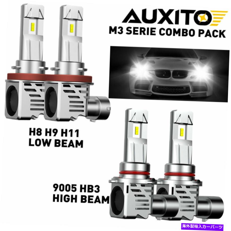 USヘッドライト 4x Auxito H11 9005 LEDのヘッドライト電球はDodge Ram 1500 2500 3500 2009 2009-19 6500K 4x AUXITO H11 9005