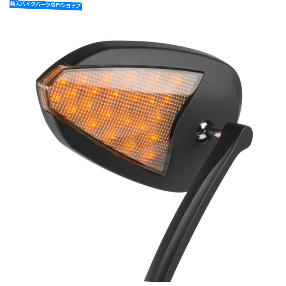 Mirror 米国の黒い鏡の組み込みLED走行や指標がH-Dバイク米国在庫にフィット US#1 Black mirrors built-in LED running or indic