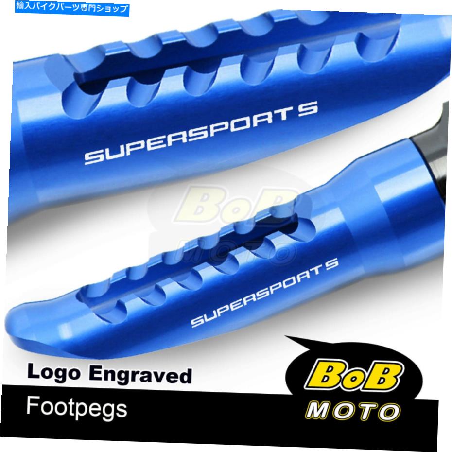 フットペグ Ducati SuperSportのためのレーザーのロゴの前足ペグのペダルの残り Laser Logo Front Foot Pegs Pedal Rest For Duc