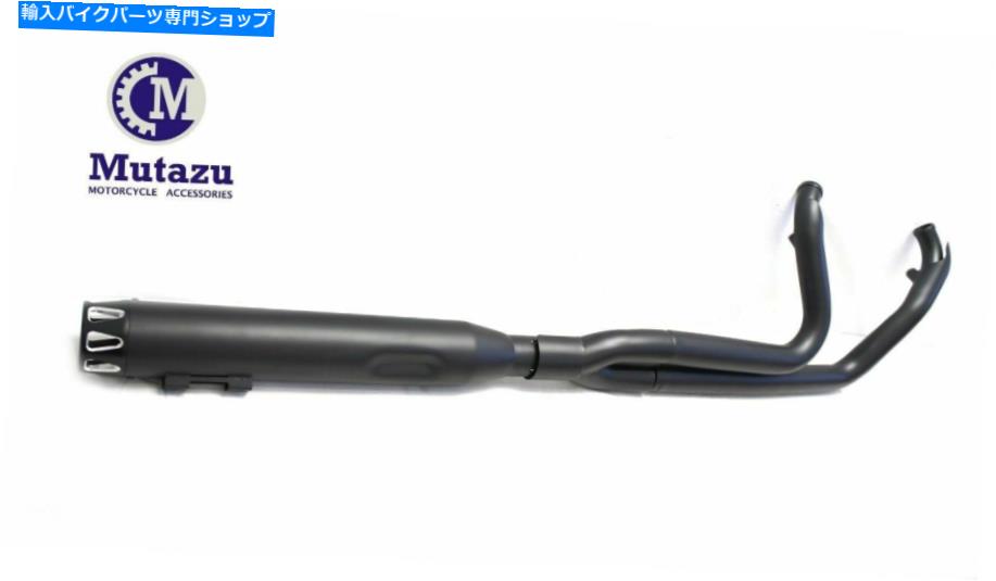 マフラー Mutazu Black Cannon 4 2 95-2016ハーレーツーリングのための1マフラーエキゾーストセット Mutazu Black Cannon 4 2